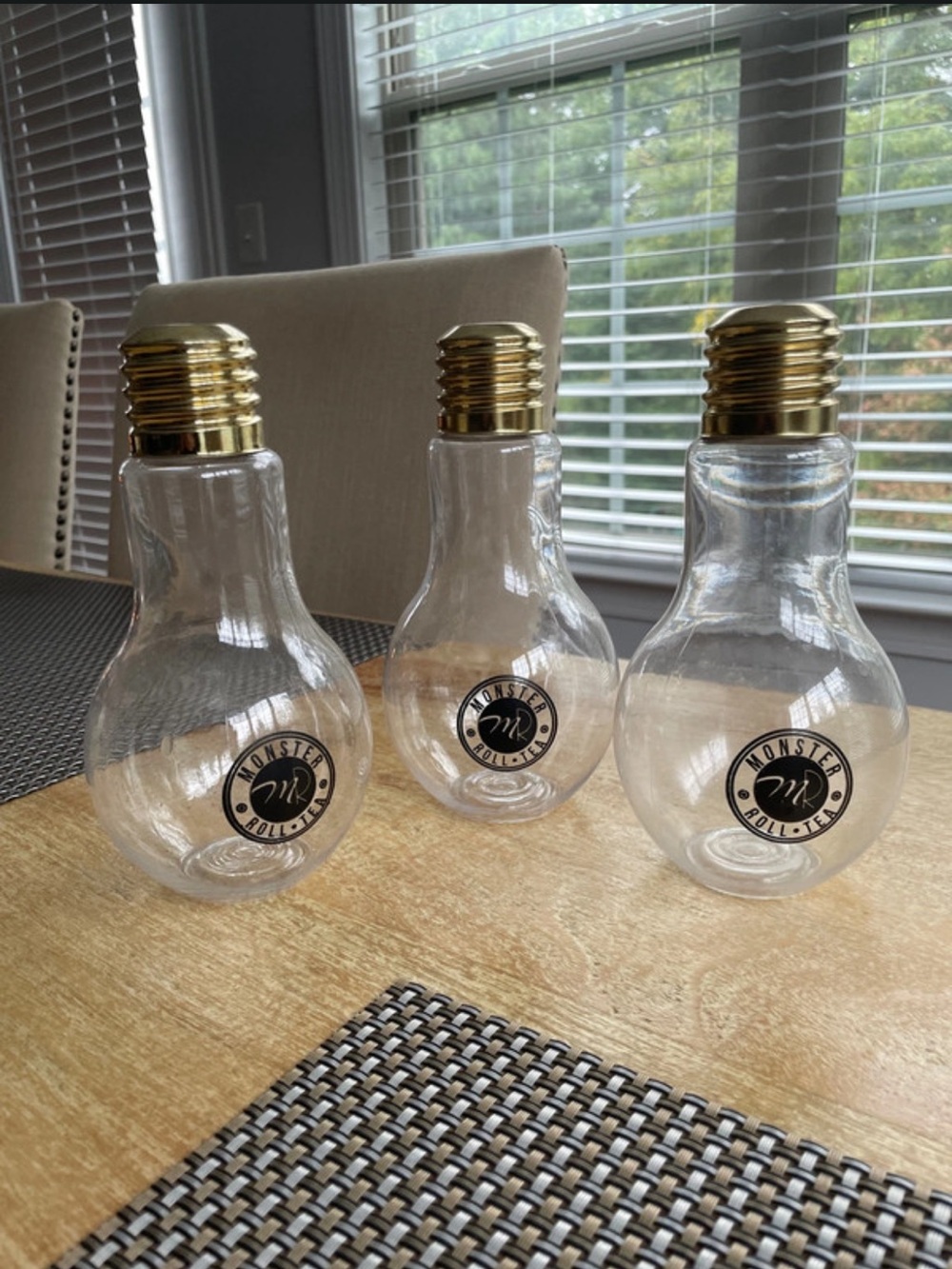 Set of 3 Monster Roll-Tea Light Bulb Shaped Bottles